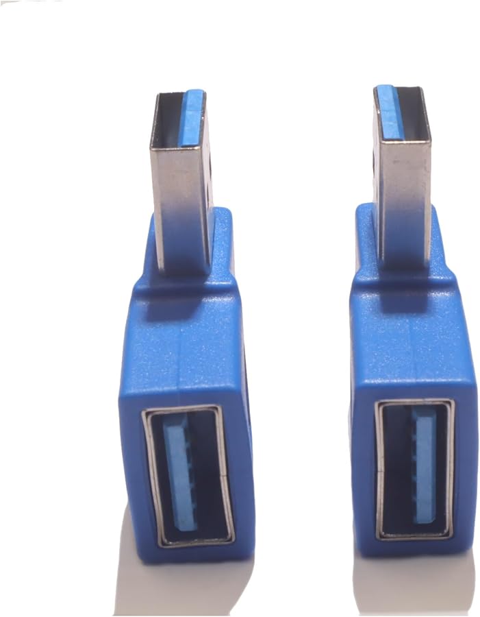 محول USB 3.0 أسود بزاوية قائمة، ذكر إلى أنثى، سرعة نقل بيانات 5 جيجابت في الثانية للكمبيوتر المحمول والهاتف - Image 4